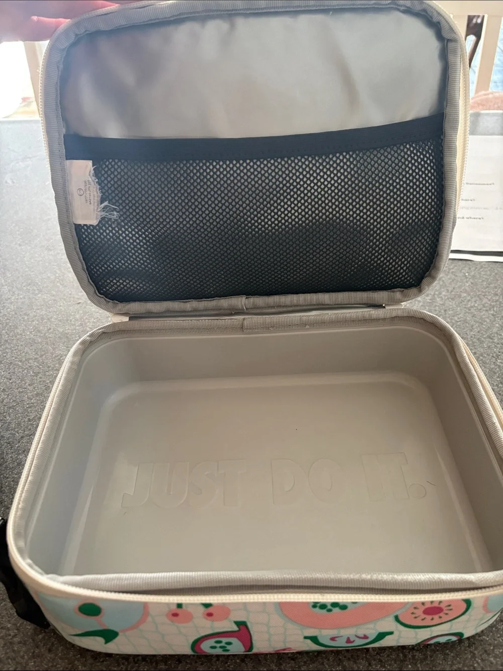 Nike White Logo Pink & Green Fruit lunch box